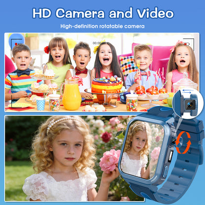 Coucur Kids Smart Watch with Classroom Mode, 1.83 HD Touch Screen Smartwatch for Kids, Learn Cards, Camera, Music Player, 14 Puzzle Games, 100 Sports Modes, IP68 Waterproof, Best Gift for Kids