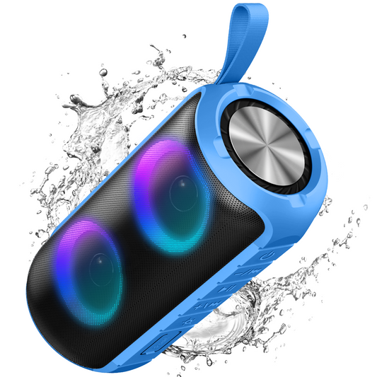 Geryst Portable Bluetooth Speaker, Bluetooth 5.3 Wireless Speaker, IPX7 Waterproof Outdoor Speaker, 24W Loud Stereo Sound, 12H Playtime, 7 Colorful RGB Lights for Outdoor/Home/Party, Gift Ideas