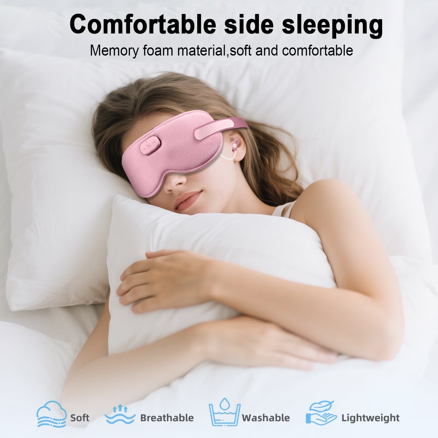 Btootos Sleep Headphones, Sleep Mask with Headphones Bluetooth 5.3 with HD Stereo Speakers for Side Sleepers, Zero Eye Pressure, Adjustable 3D Sleep Eye Mask for Airplane/Travel/Meditation/Nap