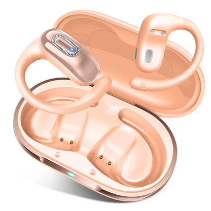 Geryst Open Ear Headphones, Open Ear Earbuds with Comfortable Earhook, 58H HiFi Stereo Bone Conduction Earbuds with Mic, Noise Cancelling,Bluetooth 5.4 Earphones, IP7 Waterproof Wireless Earbuds for Workout