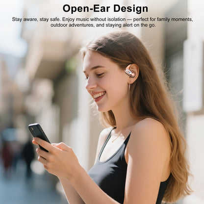 Geryst Open Ear Headphones, Open Ear Earbuds with Comfortable Earhook, 58H HiFi Stereo Bone Conduction Earbuds with Mic, Noise Cancelling,Bluetooth 5.4 Earphones, IP7 Waterproof Wireless Earbuds for Workout