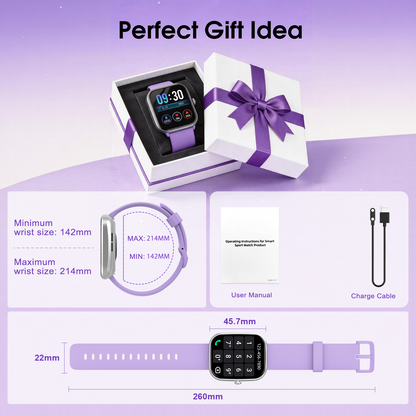 Smart Watch for Men Women, 1.91" HD Smartwatch Fits for Android and iPhone, Fitness Tracker with Bluetooth Answer/Make Calls/120+Sports Modes/IP68 Waterproof/Sleep/Pedometer, Perfect Gift