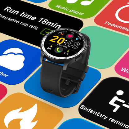 Smart Watch for Men Fitness Tracker: Military 1.43'' AMOLED Mens Watches Running Waterproof Smartwatch Android Phones iPhone Compatible Sleep Monitor Step Counter Pedometer