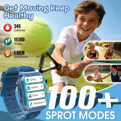 Coucur Kids Smart Watch with Classroom Mode, 1.83 HD Touch Screen Smartwatch for Kids, Learn Cards, Camera, Music Player, 14 Puzzle Games, 100 Sports Modes, IP68 Waterproof, Best Gift for Kids