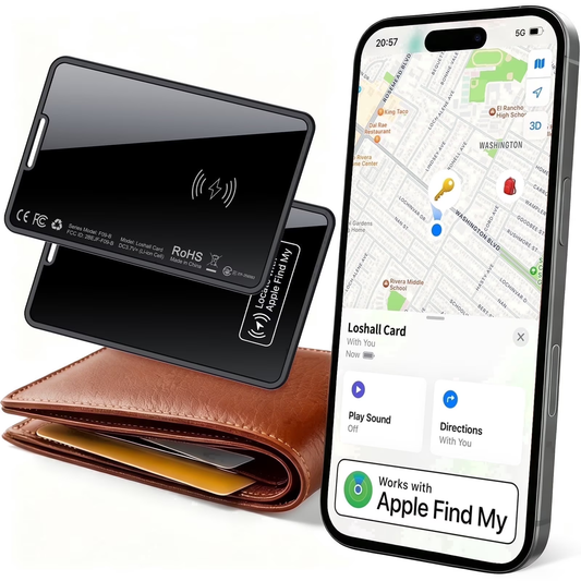 Btootos Air Tracker Tags Card, Wireless Charging Wallet Tracker Card, Smart Bluetooth Tracker Work with Apple Find My (iOS Only), Item Finder Locator for Key, Luggage, Suitcase, Passport