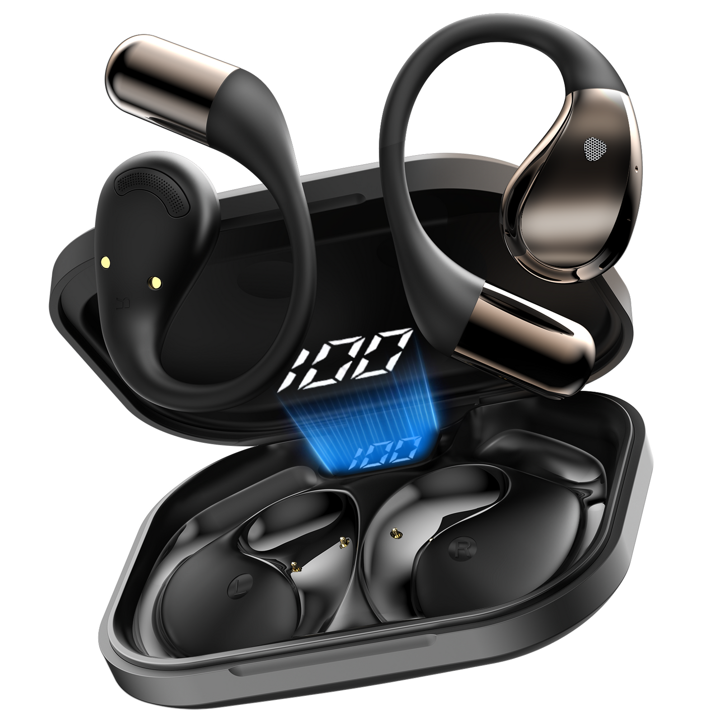 Btootos Open Ear Earbuds, Non-In-Ear Comfortable Earhook Wireless Earbuds with Bluetooth 6.0 and ENC Clear Calls, 48H Playtime, Bluetooth Headphones for Sport, Travel & Daily Wear, Waterproof Earphones