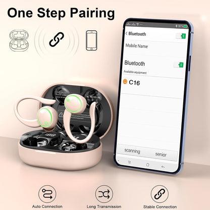 Wireless Earbuds, Bluetooth 5.4 Sports Headphones, 50H Playback Over Ear Earbuds with ENC Noise Cancelling Mic, Deep Bass Fitness Earphones Gym Running Workout with Earhooks, IP7 Waterproof Headset