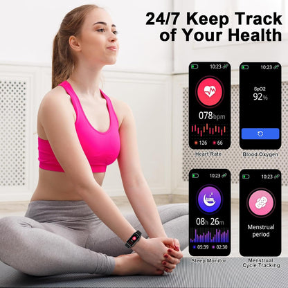 Smart Watch for Men Women, 1.47" Fitness Activity Tracker with 24 Sport Modes, Step Tracker, Pedometer, IP68 Waterproof Smartwatch(Message Reminder) for Android and iPhone