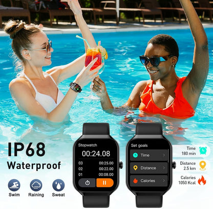 Smart Watch for Android and iPhone, 1.96" Fitness Activity Tracker with 110+ Sport Modes, IP68 Waterproof Smartwatch(Answer/Make Call/Message Reminder) for Men Women, Perfect Gift for Holidays