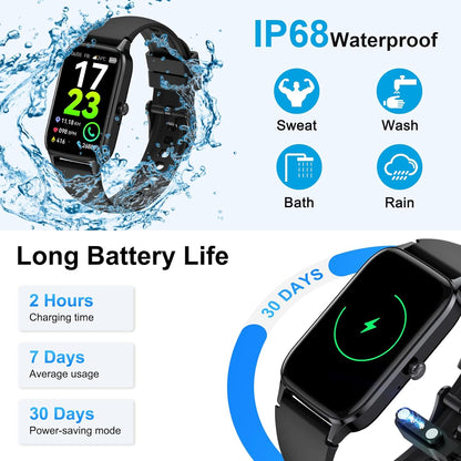 Smart Watch for Men Women, 1.57" Fitness Activity Tracker with 113+ Sport Modes, IP68 Waterproof Smartwatch(Answer/Make Call/Message Reminder) for Android and iPhone, Perfect Gift for Holidays