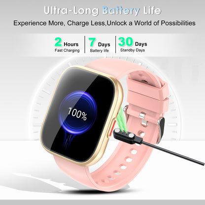 Smart Watch for Men Women, 1.85-inch HD Fitness Tracker with Bluetooth Calls, Sleep Tracking, 110+ Sports Modes, IP68 Waterproof, Android and iPhone