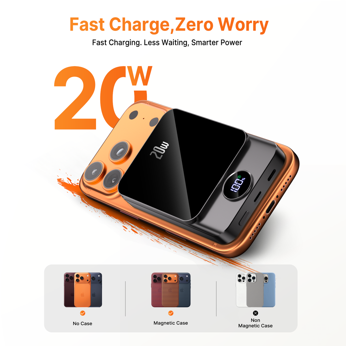 Btootos Magnetic Wireless Portable Charger, 10000mAh Power Bank with PD20w Fast Charging, USB C in&Out Battery Pack, Compatible with Mag-Safe for iPhone 18/17/16/15/14/13 Series, Samsung, Android, and More