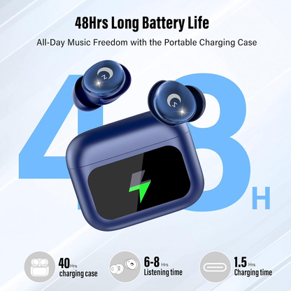 Sleep Earbuds Bluetooth 5.4 in Ear Smart Touch Screen Headphones, 48H Noise Cancelling Ear Buds with 5 EQ Modes, Mini Wireless Headphones Small Design for Side Sleepers, Clear Calls Earphones, IPX7
