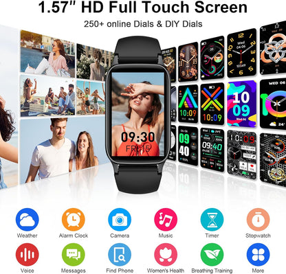 Smart Watch for Men Women, 1.57" Fitness Activity Tracker with 113+ Sport Modes, IP68 Waterproof Smartwatch(Answer/Make Call/Message Reminder) for Android and iPhone, Perfect Gift for Holidays