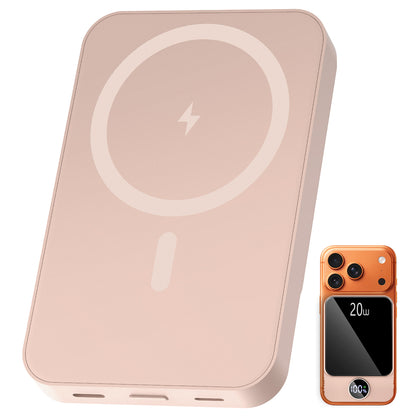Btootos Magnetic Wireless Portable Charger, 10000mAh Power Bank with PD20w Fast Charging, USB C in&Out Battery Pack, Compatible with Mag-Safe for iPhone 17/16/15/14/13 Series, Samsung, Android, and More
