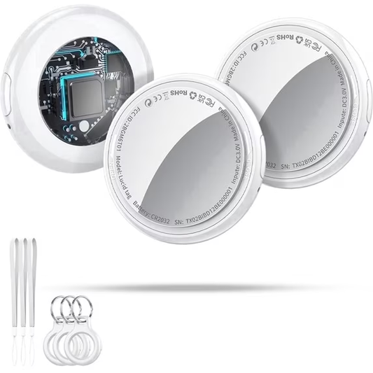 Bluetooth Tracker, Smart Air Tracker Tags-3 Pack, Key Finder and Item Locator Works with Apple Find My (iOS Only), with Protective Case/Key Ring/Lanyard, Tracker Tag for Keys/Luggage/Wallet, etc.