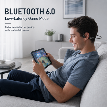 BTOOTOS Bone Conduction Headphones, Bluetooth 6.0 Open-Ear Design with Dual Drivers, LED Display, IP67 Waterproof and 12-Hour Playtime for Running