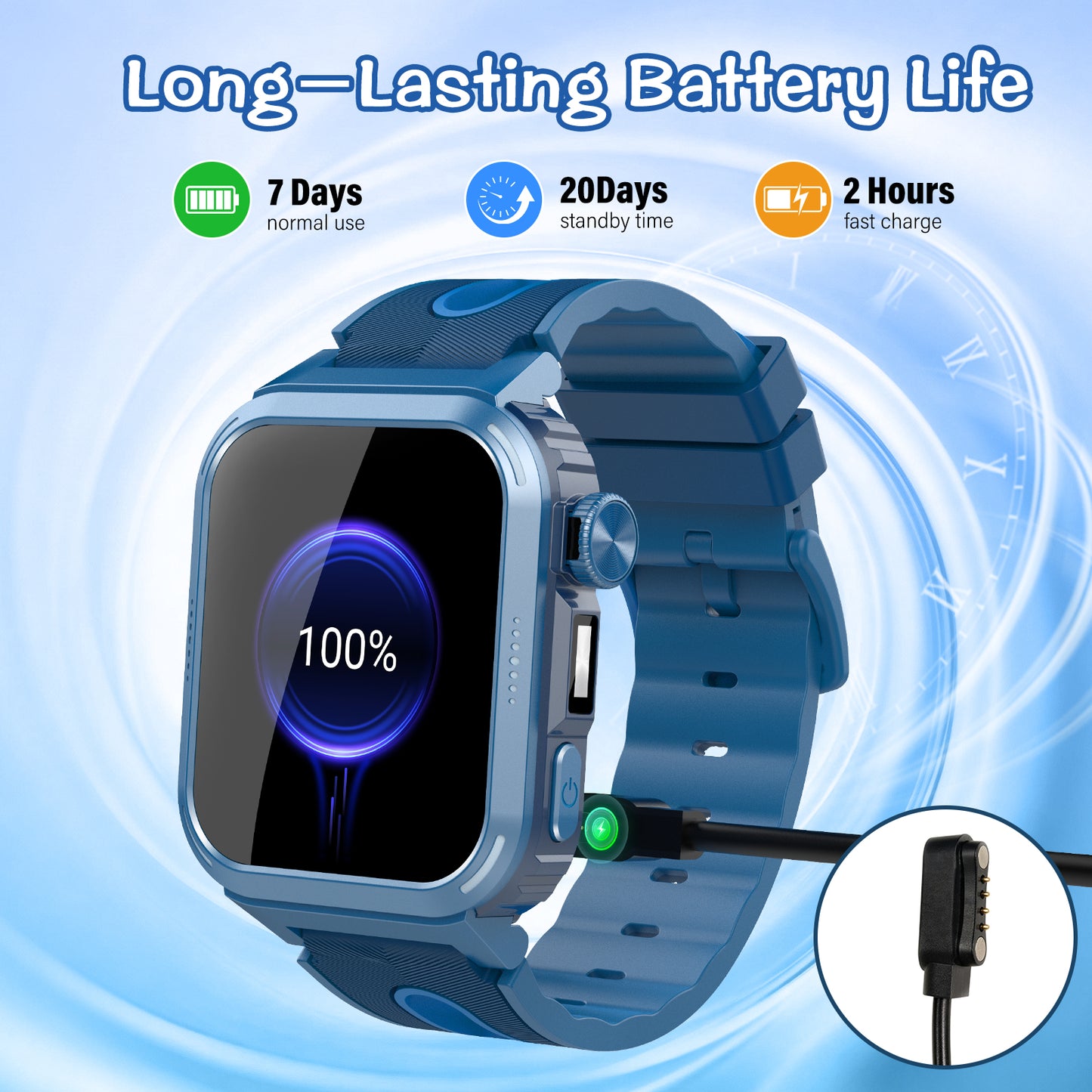 Coucur Kids Smart Watch with Classroom Mode, 1.83 HD Touch Screen Smartwatch for Kids, Learn Cards, Camera, Music Player, 14 Puzzle Games, 100 Sports Modes, IP68 Waterproof, Best Gift for Kids