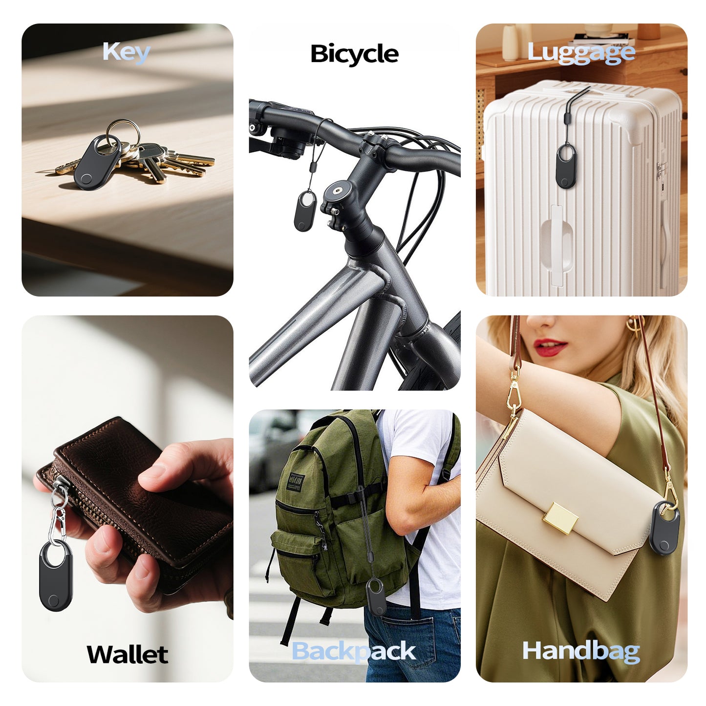Aptkdoe Air Tracker Tag (iOS Only)-4 Pcs, Smart Item Finder Work with Apple Find My for Luggage, Keys, Bags, Pets, Wallet, Bluetooth Tracker/ Key Finder and Item Locator Smart Tag Replaceable Battery, Black
