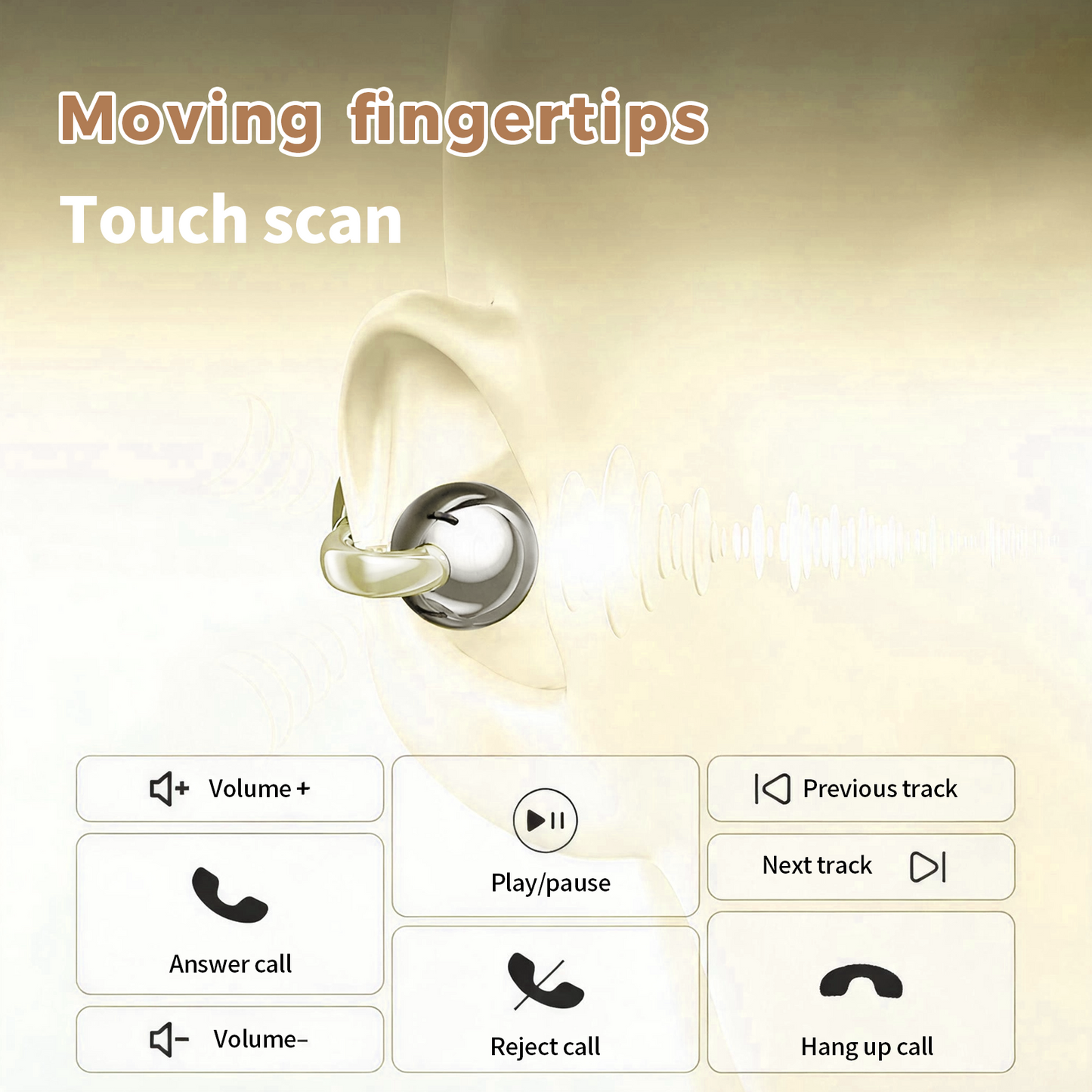 Clip on Earbuds Bluetooth 5.4, Open Ear earbuds Wireless with Mic, Lightweight Comfort, Small-Ear Friendly Bluetooth Earbuds, 60H Sport Ear Buds, IP7 Waterproof Noise Cancelling Headphones