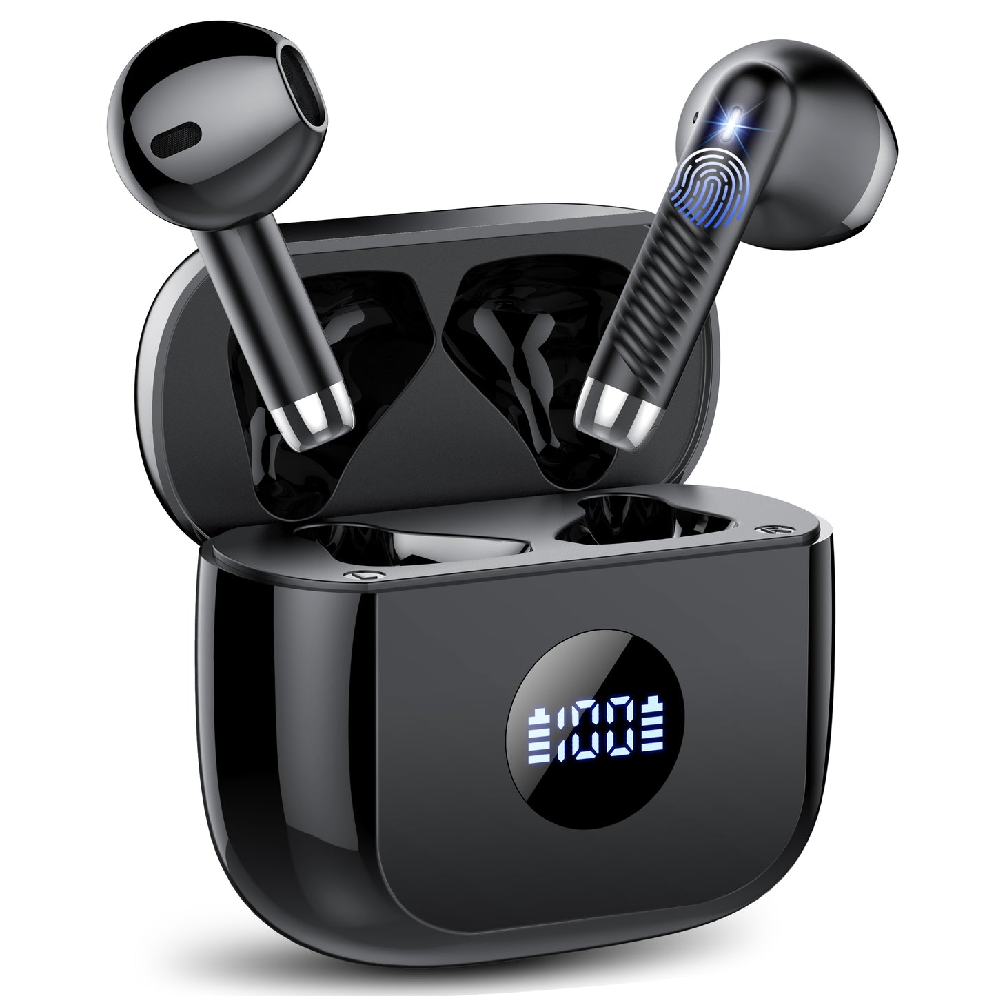 Btootos Wireless Earbuds, Bluetooth 5.4 Ear Buds with 4 ENC Noise Cancelling Mics, 40H Playtime, LED Power Display, 13mm Hi-Fi Stereo, IPX7 Waterproof Headphones for iPhone Android