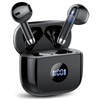 Btootos Wireless Earbuds, Bluetooth 5.4 Ear Buds with 4 ENC Noise Cancelling Mics, 40H Playtime, LED Power Display, 13mm Hi-Fi Stereo, IPX7 Waterproof Headphones for iPhone Android