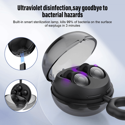 Aptkdoe Ear Plugs for Sleeping, Noise Reduction Soft Memory Foam Earplugs, 4 Pairs Reusable Hearing Protection Earplugs with UV Sterilization Case for Sleep, Deep Focus, Travel, Noise Sensitivity