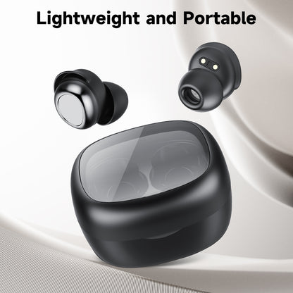 Btootos Sleep Ear Buds, Bluetooth 5.4 Ultra-Mini Sleep Earbuds for Side Sleepers, Hi-Fi Stereo 3D Bass Noise Cancelling Wireless headphones, 53H Playtime with IP7 Waterproof LED Earphones, USB C