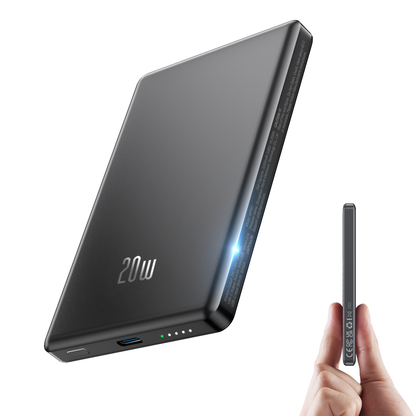Btootos Magnetic Portable Charger, Ultra Slim 10000mAh Magnetic Power Bank, 20W PD Fast Charging Wireless Power Bank Compatible with iPhone 17/16/15/14/13 Pro Max, Black