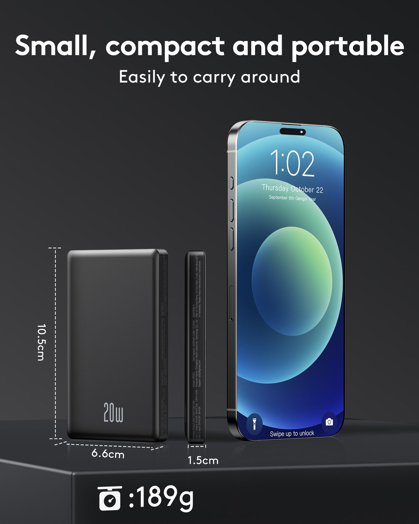 MUGO Magsafe Portable Charger, Magnetic Power Bank for iPhone , Ultra Slim 10000mAh Magnetic Wireless Portable Charger, 20W PD Fast Charging Compatible with iPhone 17/16/15/14/13 Pro Max Pro Plus