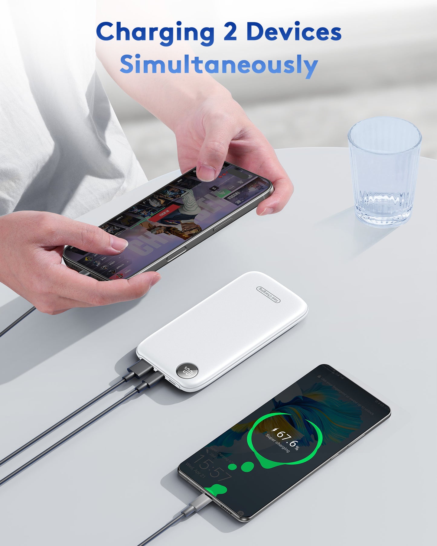 Btootos Fast Charging Power Bank, 10000mah Portable Charger for iPhone, 22.5W USB C in&Out Battery Pack Phone Charger Portable, Slim Powerbank for iPhone 17/16/15 Series, Samsung, Google,Android