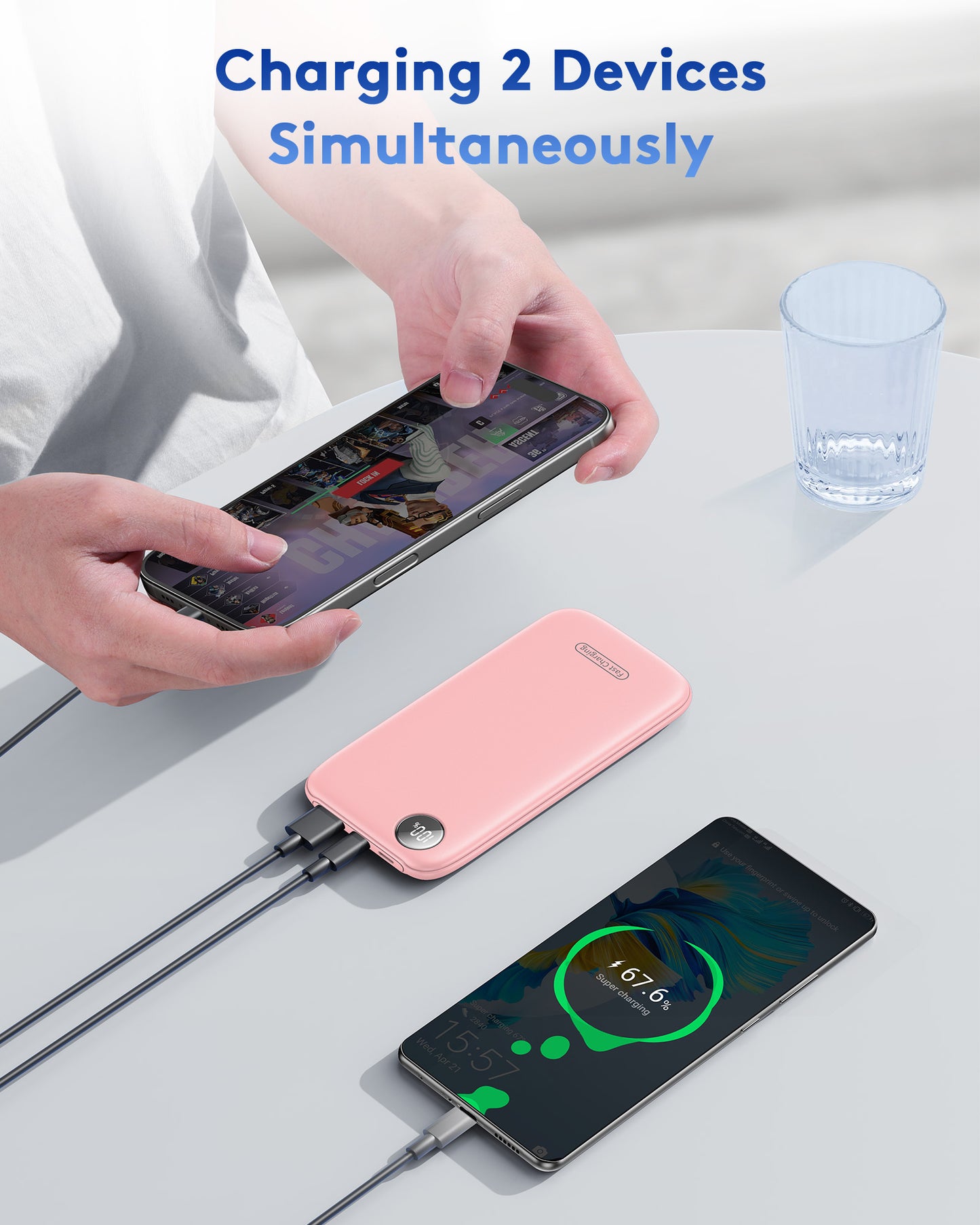 Btootos Fast Charging Power Bank, 10000mah Portable Charger for iPhone, 22.5W USB C in&Out Battery Pack Phone Charger Portable, Slim Powerbank for iPhone 17/16/15 Series, Samsung, Google,Android
