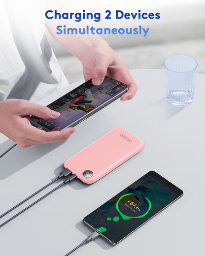 Btootos Fast Charging Power Bank, 10000mah Portable Charger for iPhone, 22.5W USB C in&Out Battery Pack Phone Charger Portable, Slim Powerbank for iPhone 17/16/15 Series, Samsung, Google,Android