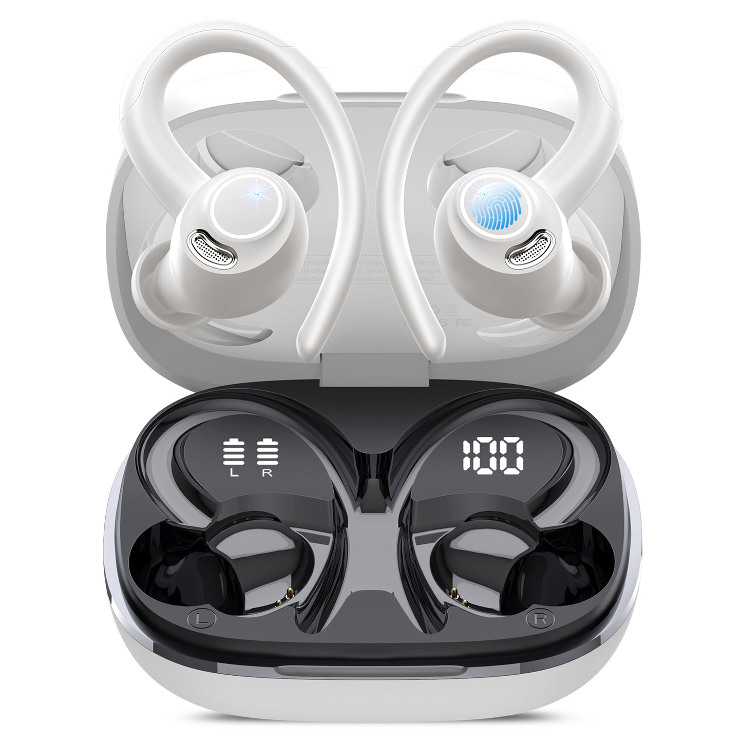 Wireless Earbuds, Bluetooth 5.4 Headphones Sport, Over Ear Buds With ENC Noise Cancelling Mic, 48H, Wireless Earphone With Earhooks, Stereo Deep Bass, IP7 Waterproof ear bud for Workout Running