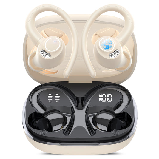 Wireless Earbuds, Bluetooth 5.4 Headphones Sport, Over Ear Buds With ENC Noise Cancelling Mic, 48H, Wireless Earphone With Earhooks, Stereo Deep Bass, IP7 Waterproof ear bud for Workout Running