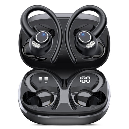 Wireless Earbuds, Bluetooth 5.4 Headphones Sport, Over Ear Buds With ENC Noise Cancelling Mic, 48H, Wireless Earphone With Earhooks, Stereo Deep Bass, IP7 Waterproof ear bud for Workout Running