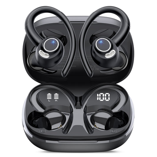 Wireless Earbuds, Bluetooth 5.4 Headphones Sport, Over Ear Buds With ENC Noise Cancelling Mic, 48H, Wireless Earphone With Earhooks, Stereo Deep Bass, IP7 Waterproof ear bud for Workout Running