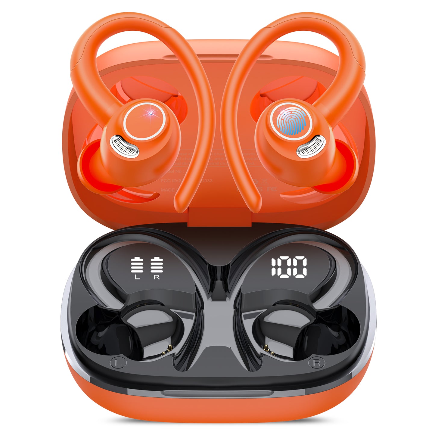 Wireless Earbuds, Bluetooth 5.4 Headphones Sport, Over Ear Buds With ENC Noise Cancelling Mic, 48H, Wireless Earphone With Earhooks, Stereo Deep Bass, IP7 Waterproof ear bud for Workout Running