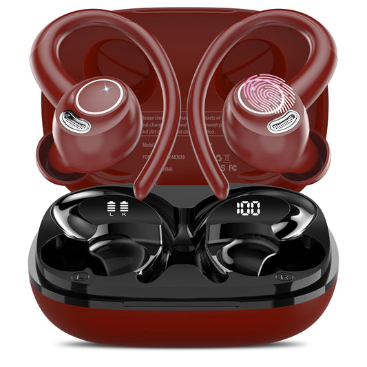 Wireless Earbuds, Bluetooth 5.4 Headphones Sport, Over Ear Buds With ENC Noise Cancelling Mic, 48H, Wireless Earphone With Earhooks, Stereo Deep Bass, IP7 Waterproof ear bud for Workout Running