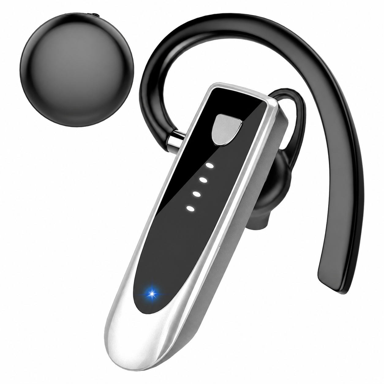 Btootos Bluetooth Headset V5.4, Single-Ear Wireless Earpiece with ENC Noise Canceling Mic, 20Hrs Call Time Handsfree Wireless Earbuds, 180 Hrs Standby Time Headphones for iOS Android /Office/Drivin