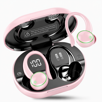 Wireless Earbuds, Bluetooth 5.4 Sports Headphones, 50H Playback Over Ear Earbuds with ENC Noise Cancelling Mic, Deep Bass Fitness Earphones Gym Running Workout with Earhooks, IP7 Waterproof Headset