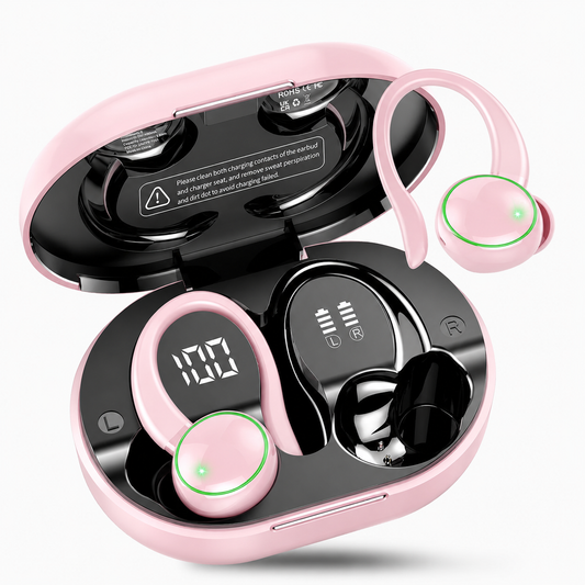Wireless Earbuds, Bluetooth 5.4 Sports Headphones, 50H Playback Over Ear Earbuds with ENC Noise Cancelling Mic, Deep Bass Fitness Earphones Gym Running Workout with Earhooks, IP7 Waterproof Headset