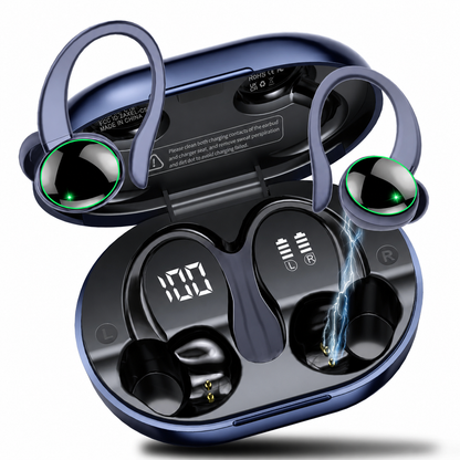 Wireless Earbuds, Bluetooth 5.4 Sports Headphones, 50H Playback Over Ear Earbuds with ENC Noise Cancelling Mic, Deep Bass Fitness Earphones Gym Running Workout with Earhooks, IP7 Waterproof Headset