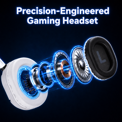 BTOOTOS Gaming Headsets with Noise Cancelling Microphone, Xbox One & PS5 PS4 Headphones, High-Quality Stereo Sound, LED Light, Soft Memory Earmuffs for Ultimate Comfort, Wired over-Ear Headset for PC, Laptop