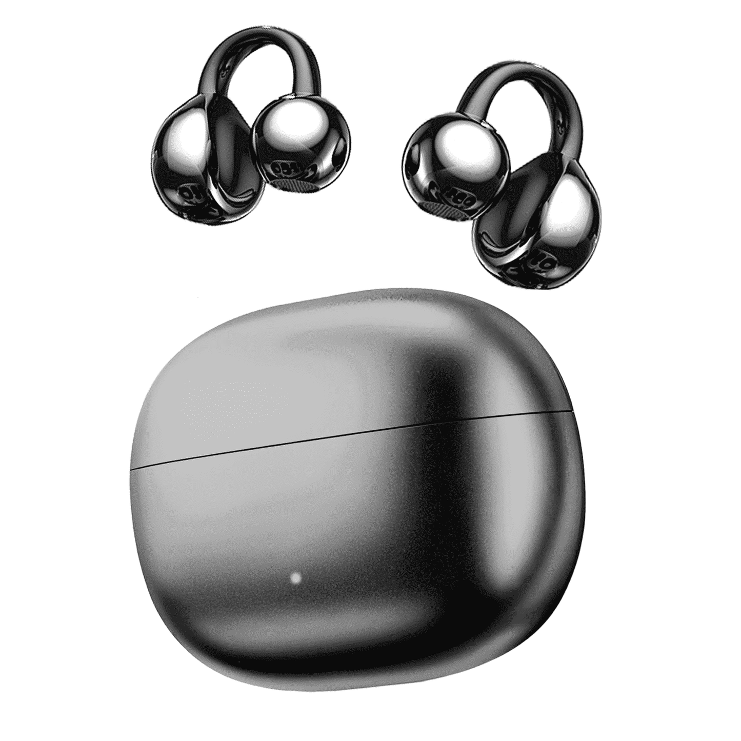 BTOOTOS Clip on Earbuds Bluetooth 5.4, Open Ear earbuds Wireless with Mic, Lightweight Comfort, Small-Ear Friendly Bluetooth Earbuds, 60H Sport Ear Buds, IP7 Waterproof Noise Cancelling Headphones, Black