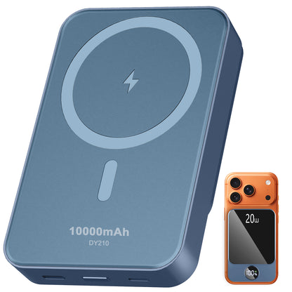 Btootos Magnetic Wireless Portable Charger, 10000mAh Power Bank with PD20w Fast Charging, USB C in&Out Battery Pack, Compatible with Mag-Safe for iPhone 16/15/14/13/12 Series, Samsung, Android, and More