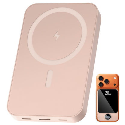 Btootos Magnetic Wireless Portable Charger, 10000mAh Power Bank with PD20w Fast Charging, USB C in&Out Battery Pack, Compatible with Mag-Safe for iPhone 17/16/15/14/13 Series, Samsung, Android, and More