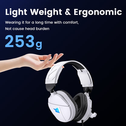 Aptkdoe Gaming Headsets with Noise Cancelling Microphone, Xbox One & PS5 PS4 Headphones, High-Quality Stereo Sound, LED Light, Soft Memory Earmuffs for Ultimate Comfort, Wired Over-Ear Headset for PC, Laptop