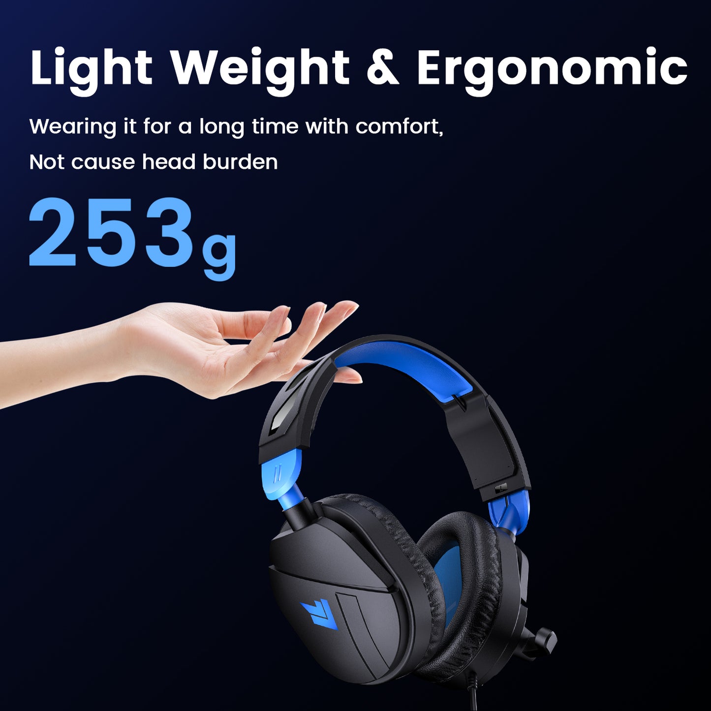 Aptkdoe Gaming Headsets with Noise Cancelling Microphone, Xbox One & PS5 PS4 Headphones, High-Quality Stereo Sound, LED Light, Soft Memory Earmuffs for Ultimate Comfort, Wired Over-Ear Headset for PC, Laptop