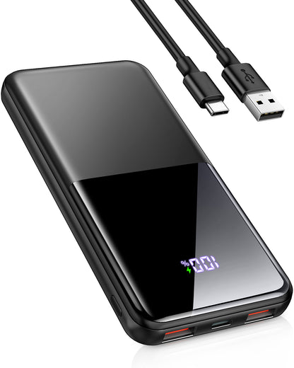 Btootos Portable Charger Power Bank, 10000mAh Mini Portable Battery Fast Charging Battery Pack Travel Essentials, PD 3.0 QC 4.0 External Phone Powerbank for iPhone Android Samsung and USB/USB-C Devices